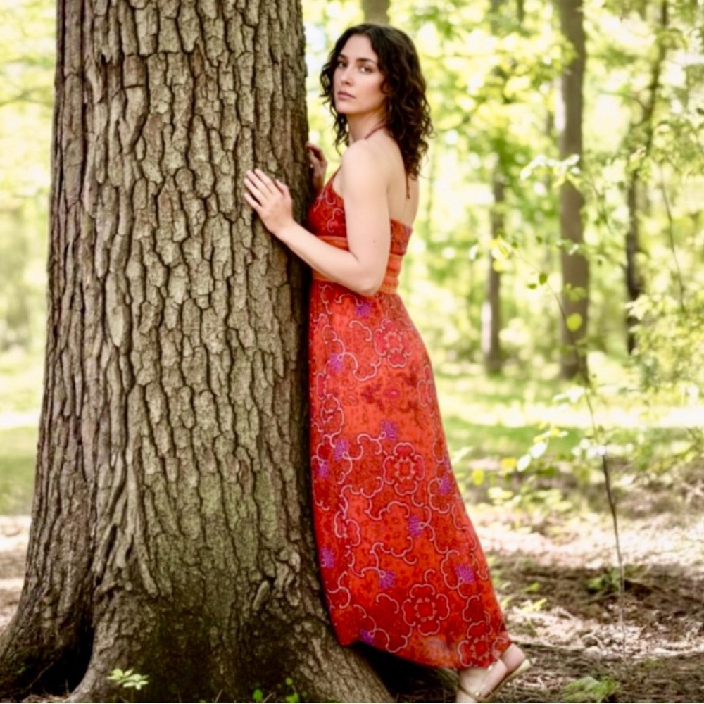 Vintage Laundry Shelli Segal Silk Beaded Paisley Dress - Picture 4 of 14